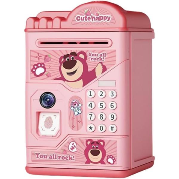 【高品質】プレミアムABS素材、BPAフリー、子供に安全、環境にやさしい素材で作られています。楽しみながら貯金ができる、お子様向け貯金箱です。4桁のパスワードでしっかり保管できますので、自分だけの特別な金庫を持った気分に浸れます。 （パスワ...