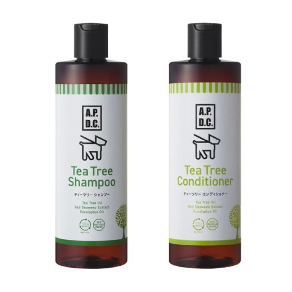 APDC ティーツリー シャンプー＆コンディショナーセット 500ml ×各1本| 紅藻エキス＆植物性ヒアルロン酸でもっとしっとり、もっとツヤツヤに！ 爆買