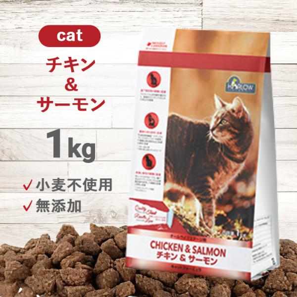 ハーロウブレンド チキン＆サーモン キャット 1kg | 小麦不使用の無添加キャットフード 鶏肉 魚肉 全年齢 低カロリー