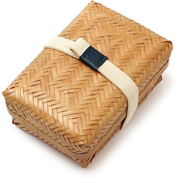 すす竹アジロ編み弁当 小ゴムベルト付