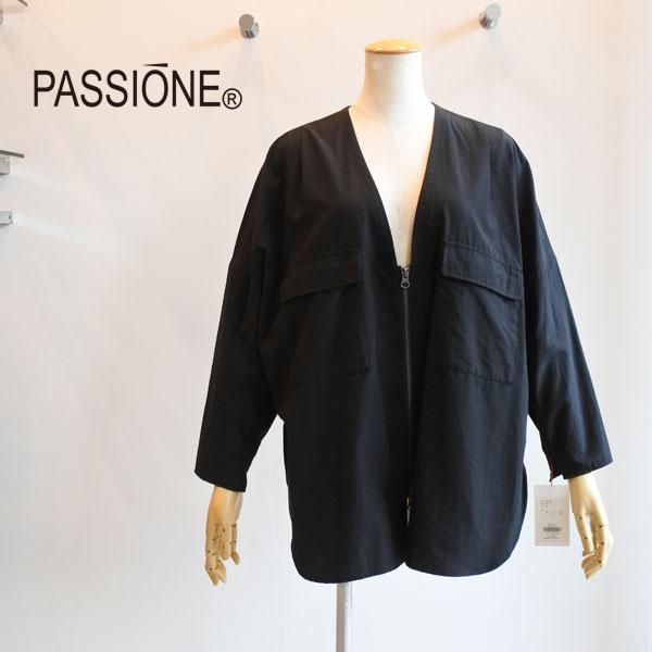 はな品 PASSIONE（パシオーネ） Vネックシャツブラウス ノーカラー ダブル