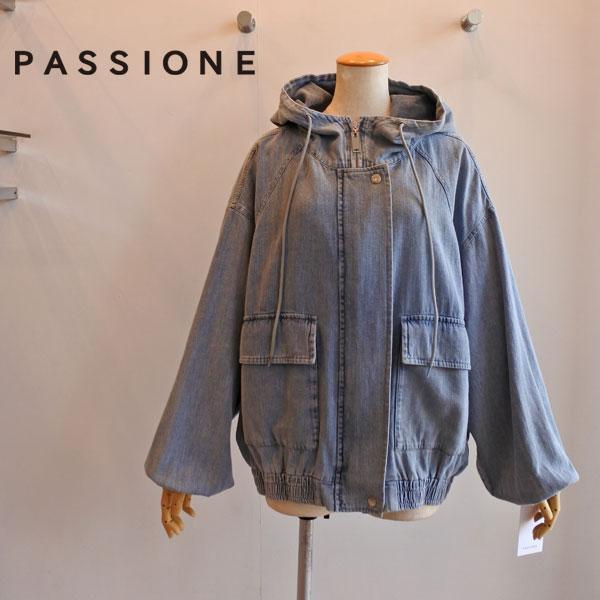 PASSIONE（パシオーネ） ジップアップデニムパーカー ブルゾン ダブル