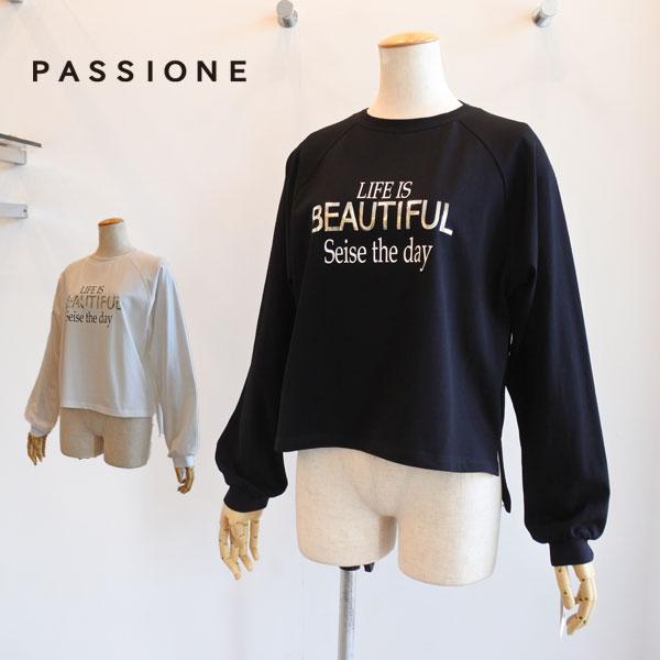 PASSIONE（パシオーネ） ロゴTシャツ 泊プリント プルオーバー