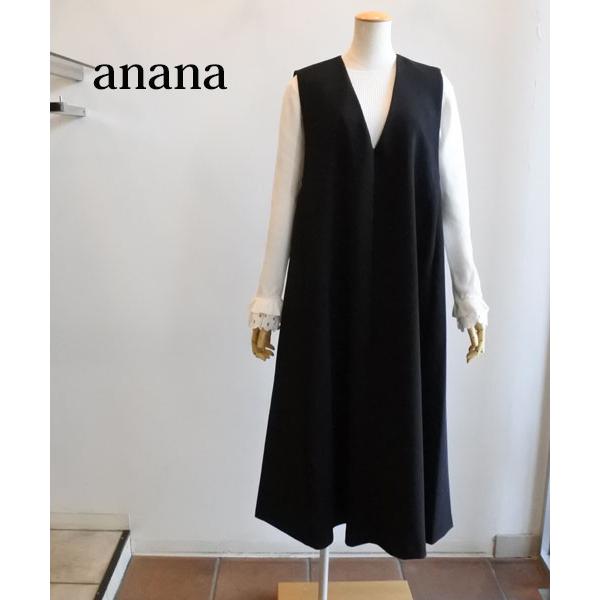 anana（アナナ） Vネックスリーブレスフレアワンピース ジャンパー 