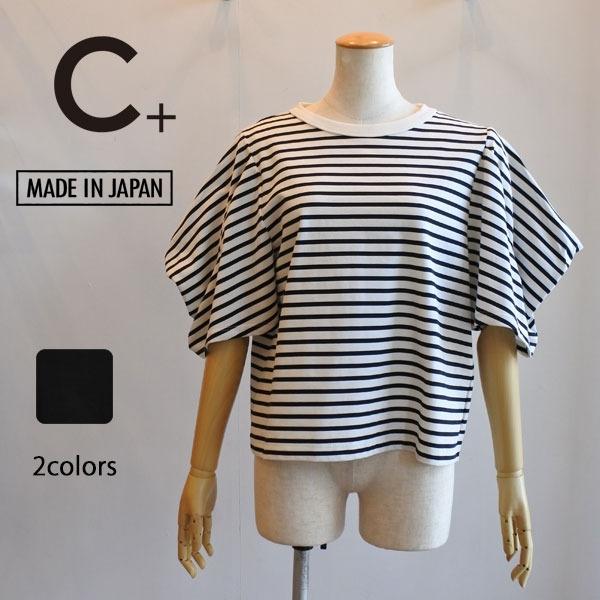 C＋ 20％OFF SALE C+ シープラス ドレープスリーブトップス 5分袖 