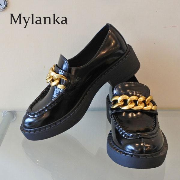MyLanka（ミランカ） 50％OFF チェーン付き厚底ローファー エナメル調 