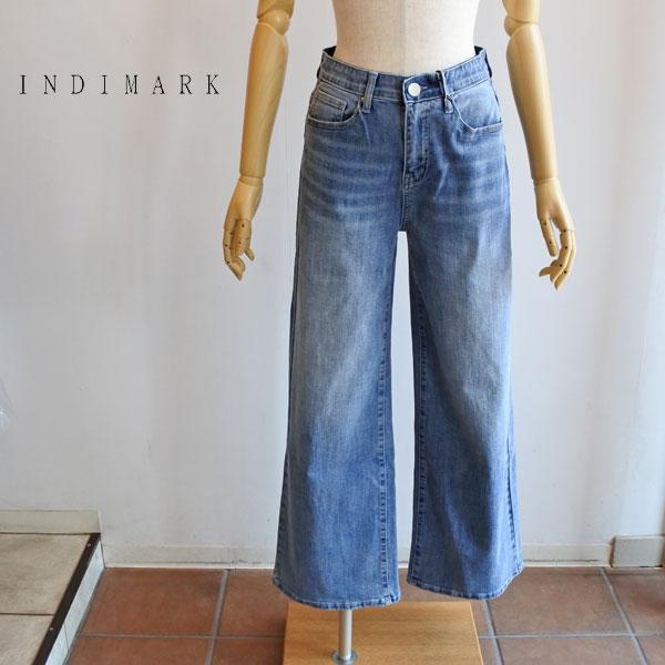 INDIMARK デニムパンツレディースワイド デニムベーシックブルーWJ167 INDIMARK（インディマーク） ニューワイド ワイドパンツ ワイドデニム