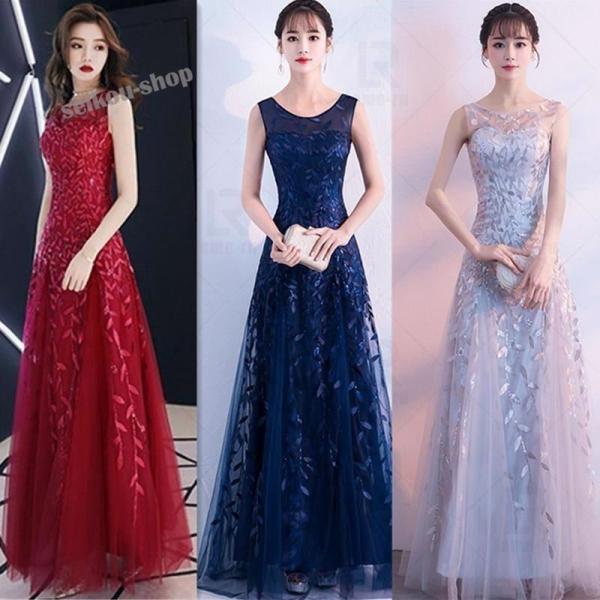 商品カラードレスカクテルドレス星空イブニングドレスシルバー花嫁丸襟袖なしスパンコール刺繍魚尾ロングドレス演出フォマール