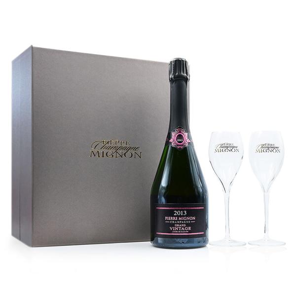 ロゼシャンパン＆グラス2脚セット】ピエール ミニョン アネドマダム