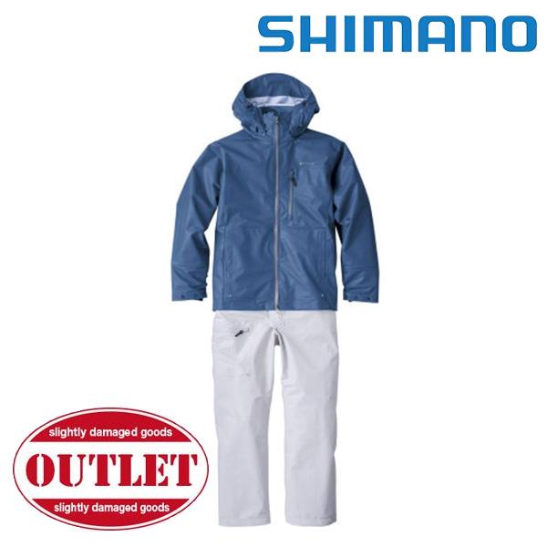 SHIMANO - シマノ マリンライトスーツ RA-034N M ライム シマノ マリンライトスーツ RA-034N サーフブルー/グレー 2XL(3L