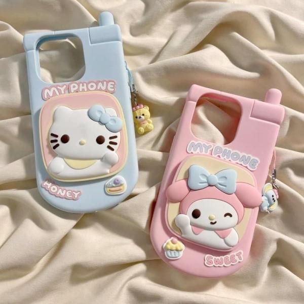 シナモン マイメロ キティ iphone15 適応 ケース シリコンケースは 耐衝撃 アイフォンカバーマ 適応 立体 ミラー  軽量 マイメロディ  スリム 4 Pro 13 pro