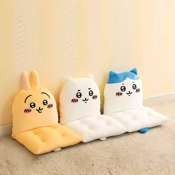 ちいかわ グッズ 座布団 クッション 可愛い うさぎ ハチワレ 柔らかい 高反発 四季通用 両面使用可能 おしゃれ オフィス 在宅勤務 座布団 椅子用 (ハチワレ)