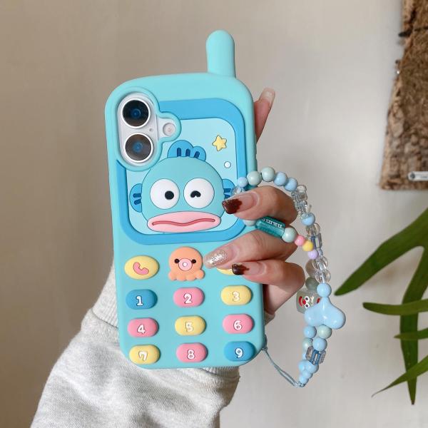 iphone 17 用 ケース ハンギョドン 可愛い 人気 3D立体 iphone16 15 14 キャラクター スマホケース いphone 17 対応 ストラップ ソフト シリコン製携帯ケース