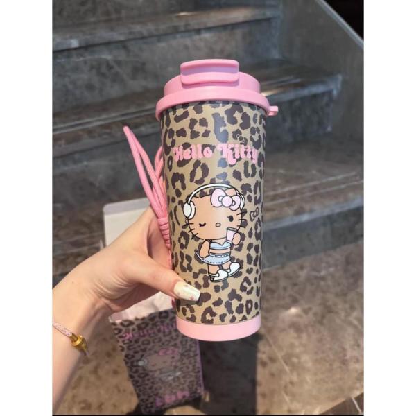 海外限定 キティ 日焼けキティ 水筒 ヒョウ柄 ギャル マグボトル