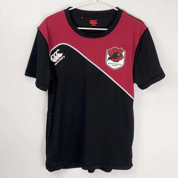 [ブランド] カンタベリー[タイプ] NORTH HARBOUR ノース・ハーバー スーパーラグビー[表記サイズ] M[型番] RA34560[身幅] 約52cm[着丈] 約68cm[状態] 使用感やプリントの軽いダメージがあり、糸のほつれ...