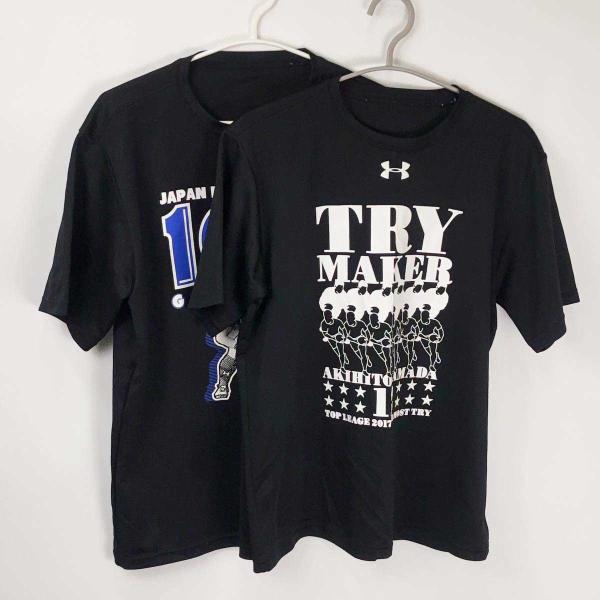 [ブランド] アンダーアーマー[タイプ] 山田章仁 2017-2018 トップリーグ 100試合記念 ドライシャツ Tシャツ サイズM/L[サイズ] ※画像順1枚目/身幅約55cm×着丈約67cm2枚目/身幅約54cm×着丈約64cm[状態...