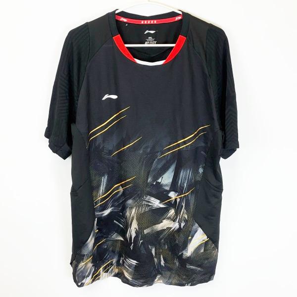 [ブランド] リーニン[タイプ] ドライシャツ 吸収速乾 プラシャツ ゲームシャツ[表記サイズ] 3XL[カラー] ブラック[身幅] 約56cm[着丈] 約72cm[状態] 使用感があり、汚れがみられます。