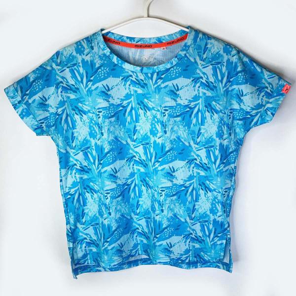 【中古】ミズノ ドライエアロフロー Tシャツ 半袖 S ライトブルーミックス 32MAA310 レディース MIZUNO トレーニングウェア
