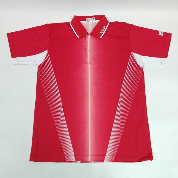 [ブランド] ティーエスピー[タイプ] JTTA 卓球 ウェア 半袖 ユニフォーム ゲームシャツ ポロシャツ[表記サイズ] M[対象] レディース[カラー] レッド[身幅] 約48.5cm[着丈] 約63.5cm[状態] 目立った傷みなどみ...