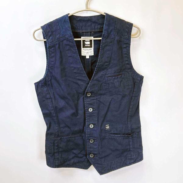 ジースターロウ エルウッドジレ デニムベスト Lサイズ 中古】G-STAR RAW ジースターロウ CORRECT LENS GILET ジレ ベスト