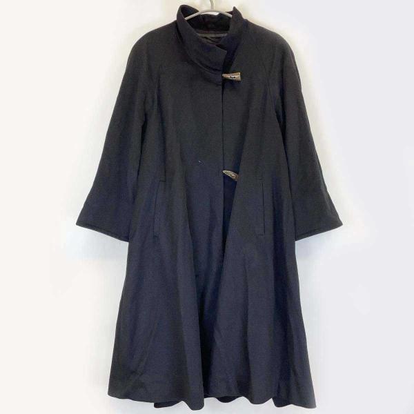 中古】AQUA カシミア 100％ ロングコート サイズ9 ブラック レディース