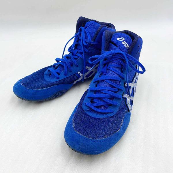 【中古】アシックス MATCONTROL 2 ボクシング レスリング シューズ 26.5cm ブルー 1081A029 ユニセックス asics