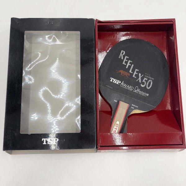 [ブランド] ティーエスピー[タイプ] アウォード オフェンシブ CHN 中ペン 卓球ラケット[型番] 21653[重量] 約77g[状態] キズや汚れがあり、接着剤のあとがみられます。また、ブレードの根元が削れています。