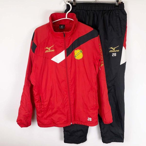 中古】[上下セット] ミズノ 静岡学園高校 サッカー部 ウォーマー L