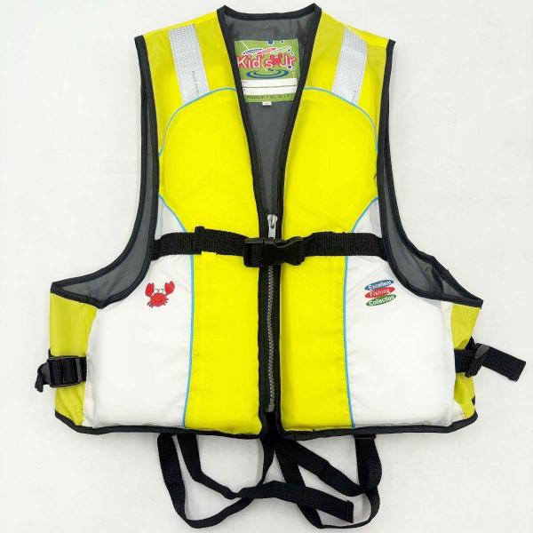 [タイプ] 子供用ライフジャケット SOLAS H6750-2[表記サイズ] L[対象] キッズ[カラー] イエロー[身幅] 約30cm[着丈] 約44cm[状態] 使用1度のみ。目立ったダメージはありませんが、汚れがみられます。また、内側...
