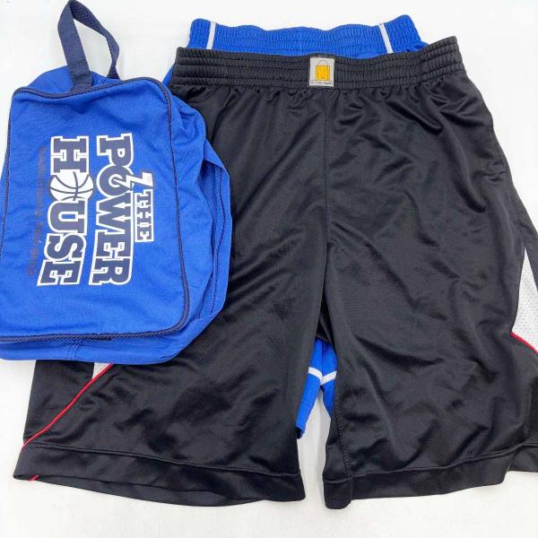 [タイプ] デサント IN THE PAINT M/XXL バスパン ハーフショーツ バスケット シューズケース[サイズ] ※画像順1枚目/ウエスト約41cm×総丈約63cm2枚目/ウエスト約33cm×総丈約56cm[状態] 使用感があり、...