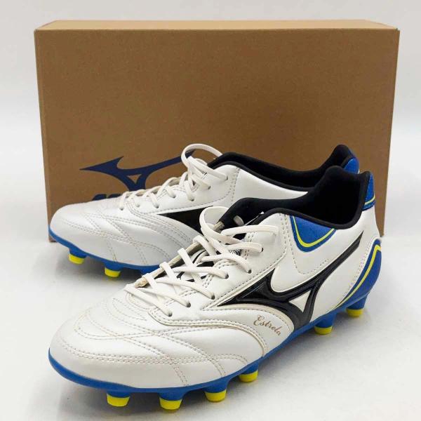 【中古】ミズノ エストレーラ NEO 2 EL サッカースパイク 25cm スーパーホワイトパール ブラック P1GA142209 MIZUNO 天然芝 人工芝 固い土