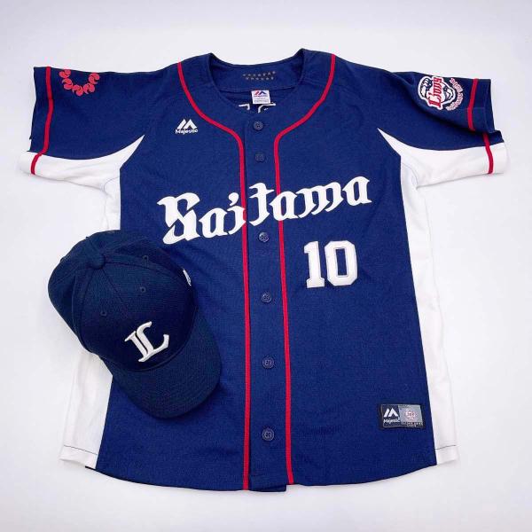 【中古】マジェスティック 埼玉西武ライオンズ #10 森友哉 レプリカユニフォーム S Majestic おまけ帽子(52-56cm)付き