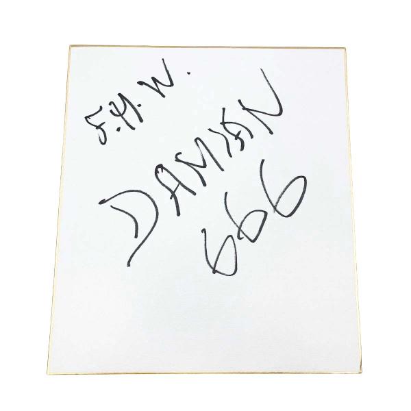 中古】ダミアン666 直筆サイン色紙 プロレス : カウカウキング Yahoo