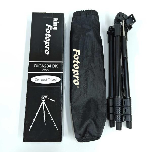 [ブランド] Fotopro[タイプ] 三脚 120cm 4段階 3WAY雲台アルミ製[型番] DIGI-204[状態] 著しいダメージなどはありませんが、軽いキズや汚れがみられます。クイックシューがありません。