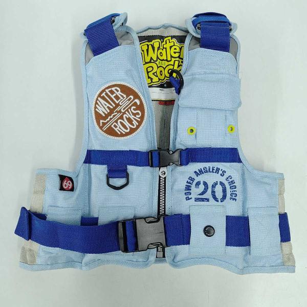 [ブランド] ウォーターロックス WATER ROCKS[タイプ] フローティングベスト ライフジャケット[表記サイズ] SS[対象] キッズ[カラー] ライトブルー[状態] 使用感があり、汚れや傷みがみられます。