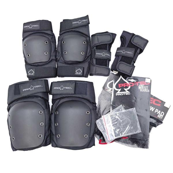 【中古】PRO-TEC プロテック プロテクター 膝 肘 手首 セット L ブラック スケートボード スケボー