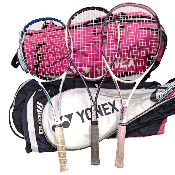 [タイプ] ヨネックス NX50S ネクステージ50S / マッスルパワー370 / ミズノEXPZ-T30 軟式テニスラケット[状態] 全体的にかなり使用感があり、傷・塗装剥がれなどが目立っています。※バッグやケースなどにもある程度の傷み...