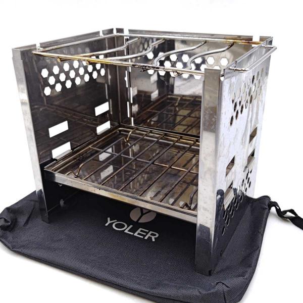 【中古】ヨーラー YOLER 折りたたみコンロ バーベキュー コンパクト キャンプ 焚き火台