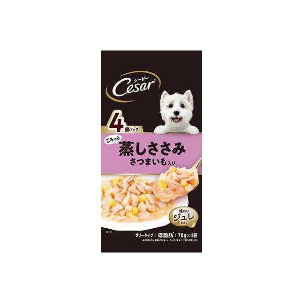 他サイト： シーザー　ごろっと蒸しささみ　さつまいも入り 70ｇ×4袋 マース ペット フード ドッグフードの商品画像