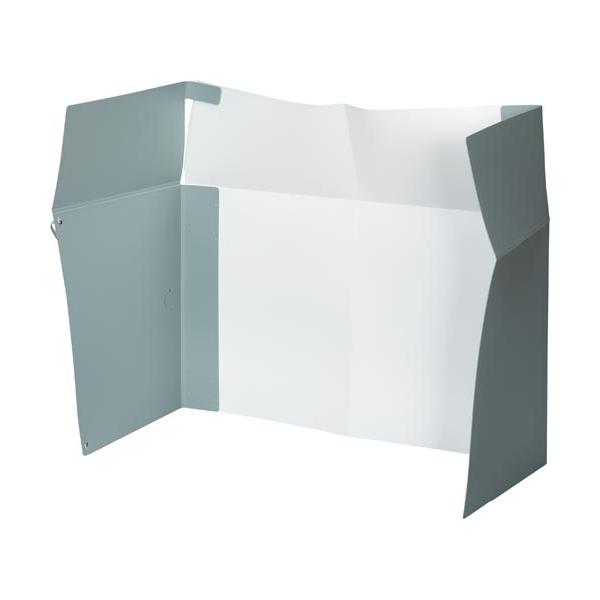 ★商品合計金額3000円(税込)以上送料無料★視界を遮れ、仕事に集中できる簡易パーティションです。折りたたむとＡ４ファイルと同等サイズになりカバンに入れて持ち歩けます！●種別／折りたたみ式●カラー／パネル：ブルーグレーとホワイト、ゴムバンド...