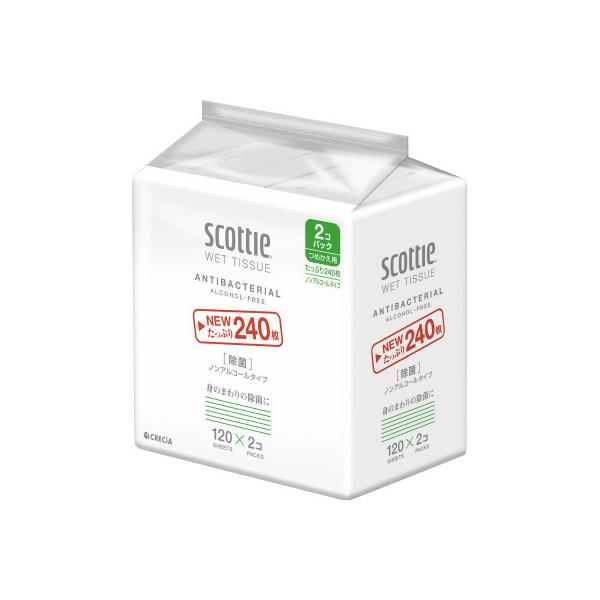他サイト： 日本製紙クレシア スコッティ　ウェット　除菌ノンアルコール　詰替２Ｐの商品画像