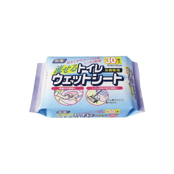 ★商品合計金額3000円(税込)以上送料無料★トイレの床の拭き掃除に。便座の除菌に。汚れたシートはそのままトイレに流すだけでＯＫ。手を汚しません。アズマ・トイレフロアワイパーに使用できます。●種別／流せるウェットシート●シート寸法／１６０×...