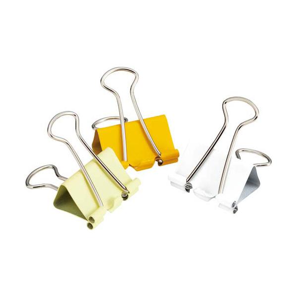 ★商品合計金額3000円(税込)以上送料無料★かわいく使えるカラーＷクリップ！！４タイプから選べる色系ミックス！●種別／黄色ミックス●サイズ／小●カラー／ホワイト４個、クリーム・イエロー各３個●口幅／１９ｍｍ●材質／スチール●とじ枚数／約５...