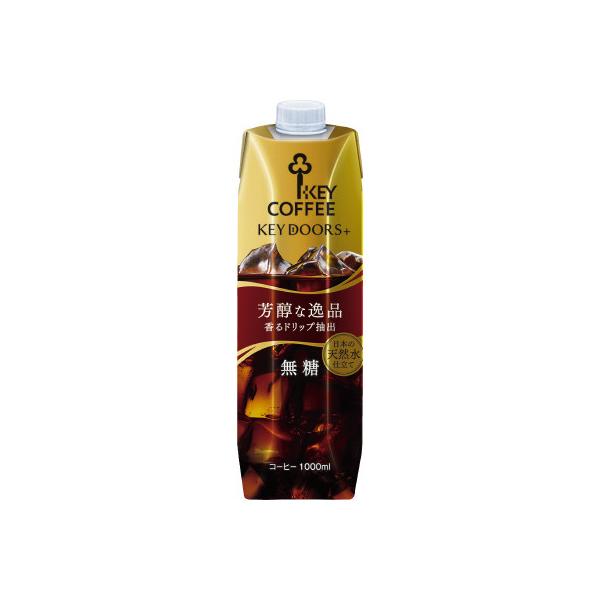 キーコーヒー 天然水アイスコーヒー 無糖 1000ml 12本 キーコーヒー 天然水アイスコーヒー 無糖 1000ml 12本