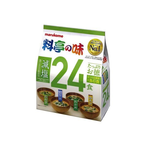 ★商品合計金額3000円(税込)以上送料無料★信州赤系みそに豆みそ、麦みそをブレンドし、おいしさそのままに塩分を２０％カットしました。具材はわかめ、油あげ、長ねぎ、とうふを各６食組み合わせ、それぞれの味が楽しめます。●種別／料亭の味　減塩●...