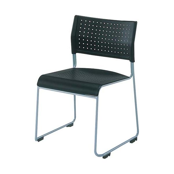 アイリスチトセ スタッキングチェア 背座樹脂ブラック12脚セット