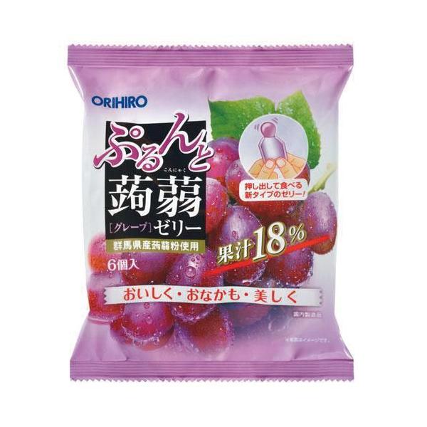 オリヒロ ぷるんと蒟蒻ゼリーパウチグレープ6個 : カウモール