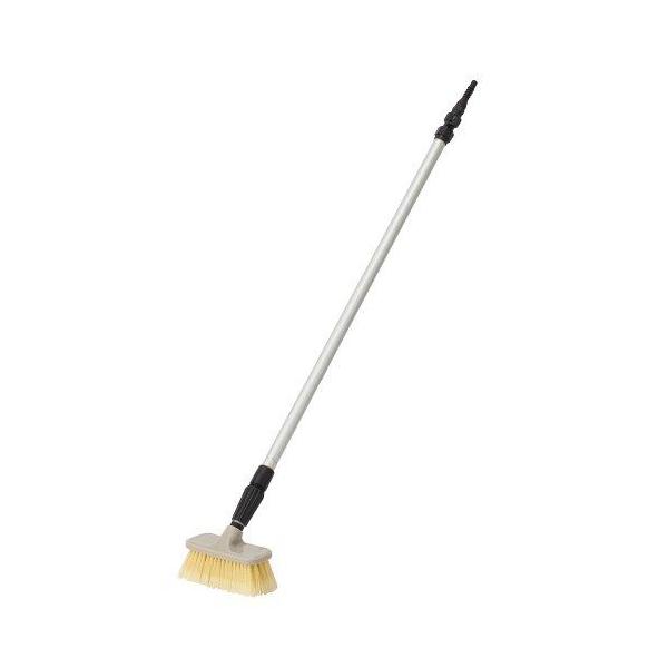 ★商品合計金額3000円(税込)以上送料無料★ハンドル部分には手元で水をコントロール出来るコック付きです。柄はアルミ製のためサビにくいです。柄は約１１８ｃｍから１８９ｃｍまで伸縮可能です。作業中腰に負担の掛からないハンドルの長さとブラシの甲...