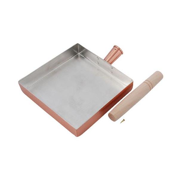田辺金具 タナベ　純銅　玉子焼器　１８㎝　木蓋付き　卵焼き器　銅製　玉子焼き器 申込期間26年07月30日13時まで_田辺金具 タナベ 純銅 玉子焼 18cm_