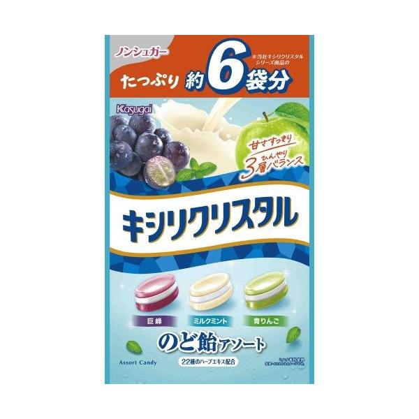 ★商品合計金額3000円(税込)以上送料無料★キシリクリスタルの大容量アソートパック。ミルクミント、巨峰、青リンゴの計３種。●賞味期限／商品の発送時点で、賞味期限まで残り２４０日以上の商品をお届けします。●単位／１袋（４３３ｇ）●メーカー品...